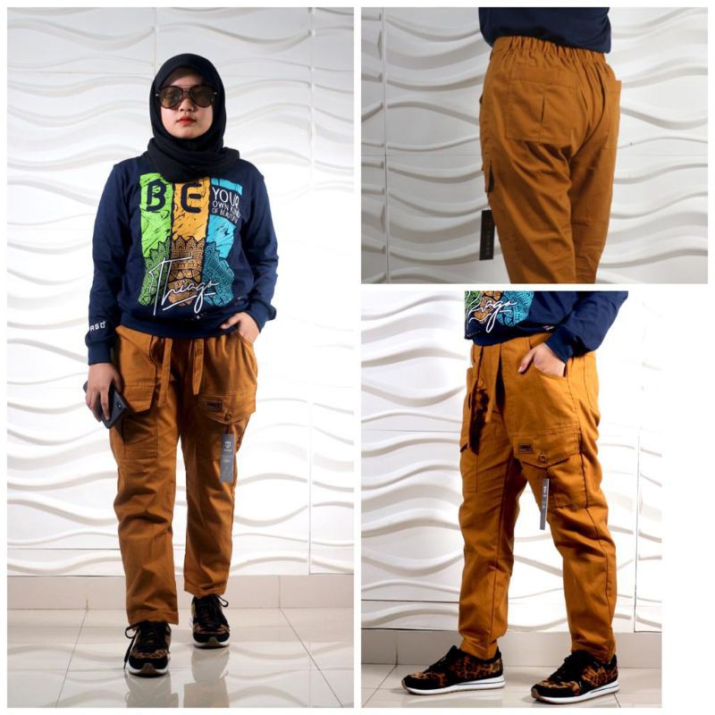 Celana Cewek Terbaru Celana Cargo wanita Celana Jogger Canvas By Thiago
