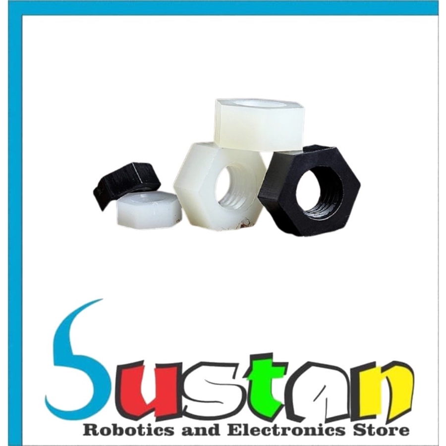 NYLON NUT M4 HOLE 4MM DRAT PLASTIK HEX HEXAGONAL MUR SPACER SCREW BAUT