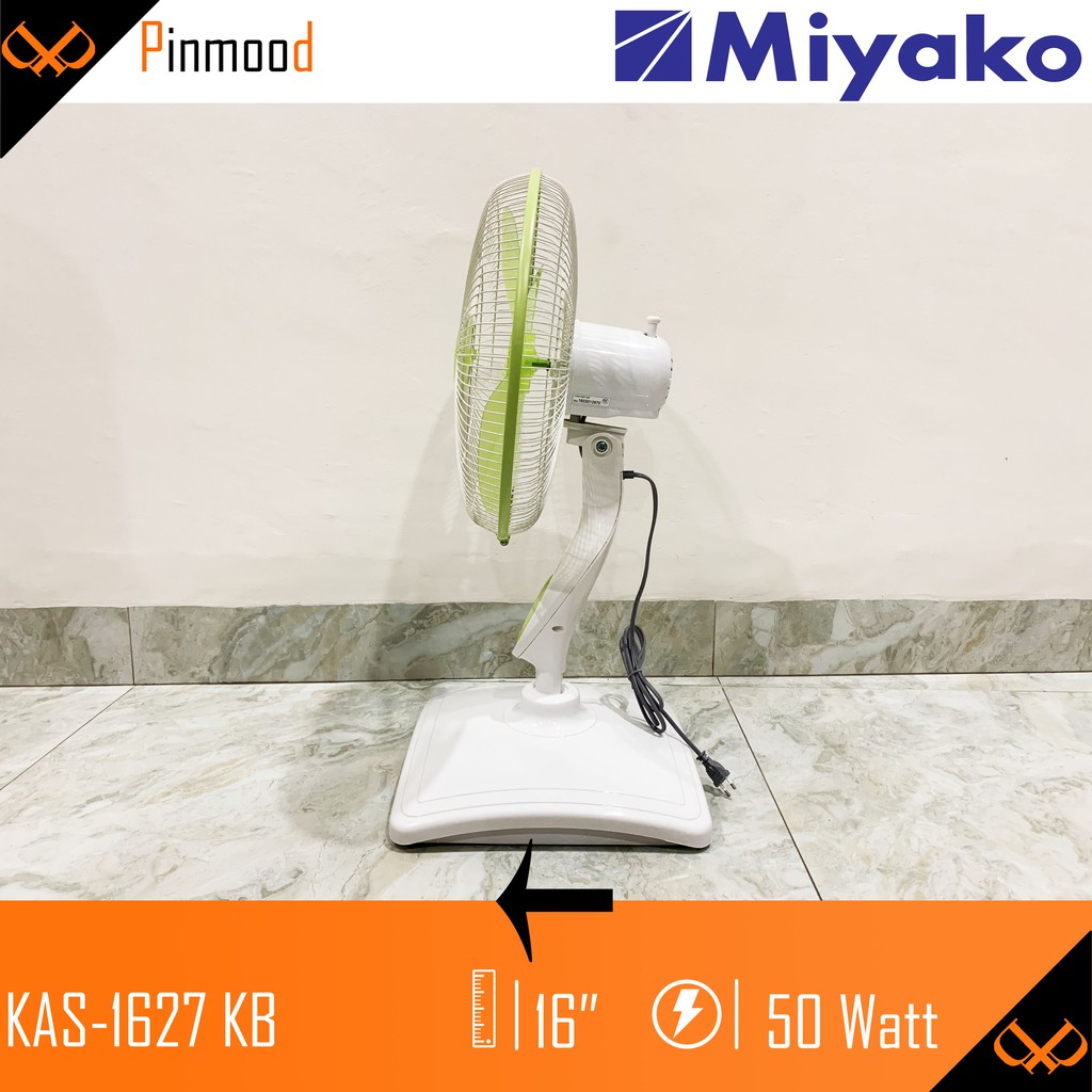 MIYAKO KAS-1627 KB STAND FLOOR DESK FAN / KIPAS ANGIN BERDIRI DUDUK MEJA 16 INCH 2 IN 1 KENCANG