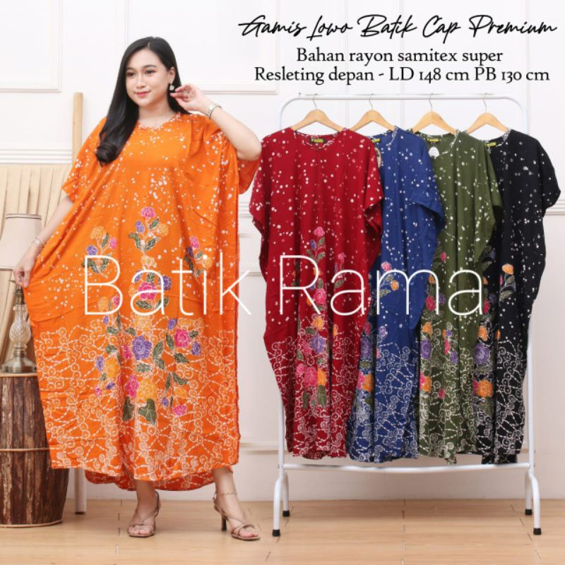 BATIK RAMA | PRODUSEN BATIK PEKALONGAN | GAMIS BATIK CAP JUMBO | LONGDRES LOWO BATIK BUSUI | BAHAN S