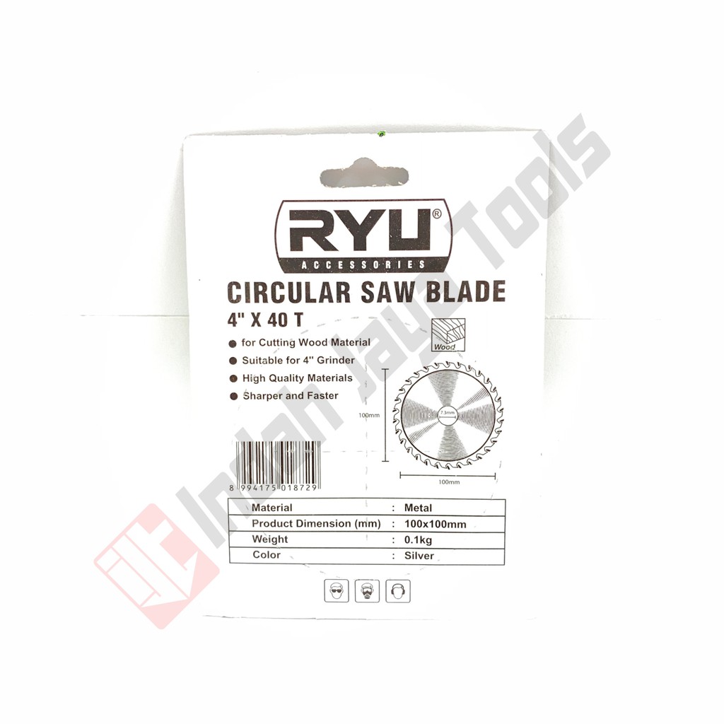 RYU CIRCULAR SAW BLADE 4&quot; X 40T - Mata Pisau Gergaji Potong Kayu