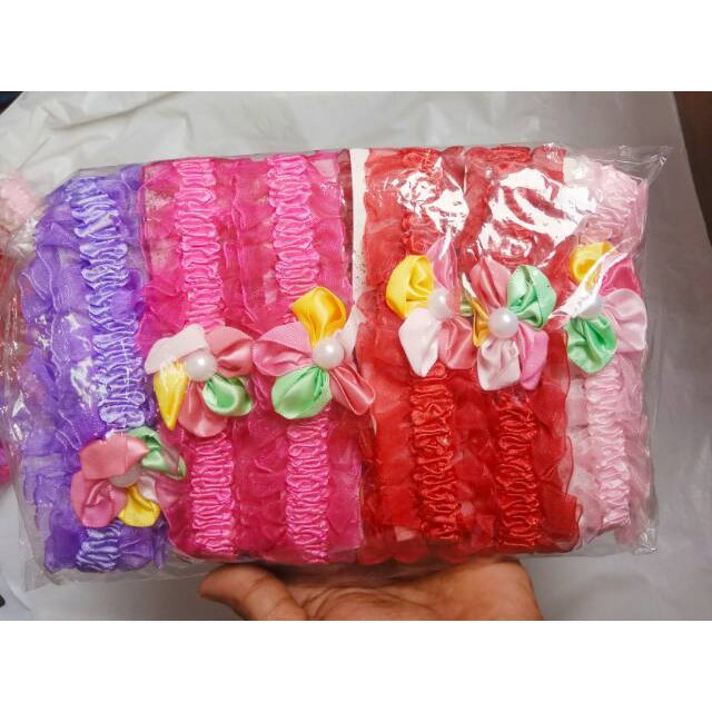 grosir  Bandana bayi bando baby 6 PCS renda bervariasi