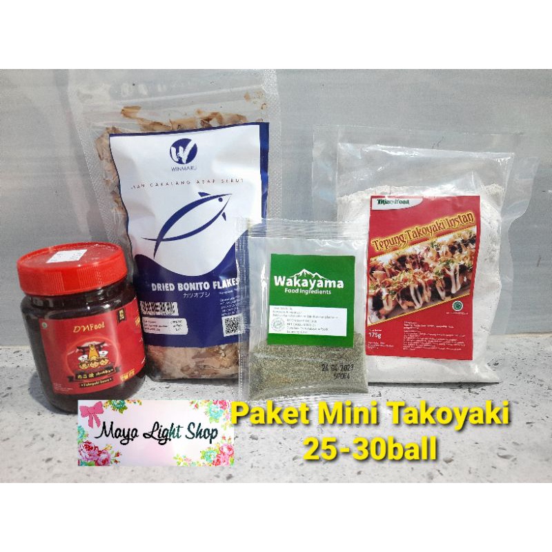 Paket bahan takoyaki lengkap halal tepung takoyaki katsuobusi saos okonomiyaki aonori cakalang murah tepung premix