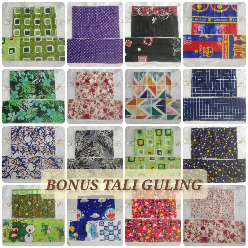 (PILIH WARNA) Sarung bantal 70x50 &amp; guling panjang 90cm