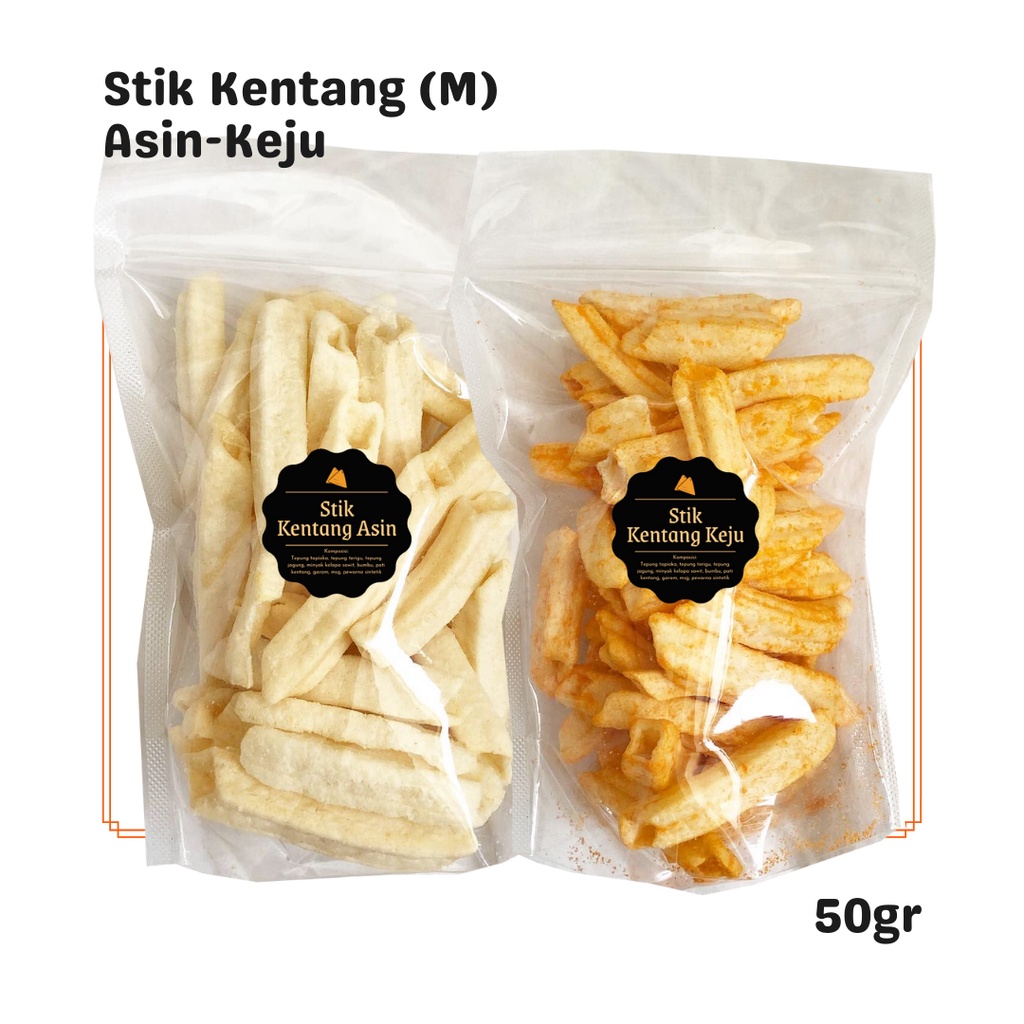 

SNACK KEKINIAN Stik Kentang Asin / Keju (M) 50gr / Snack Cemilan Camilan