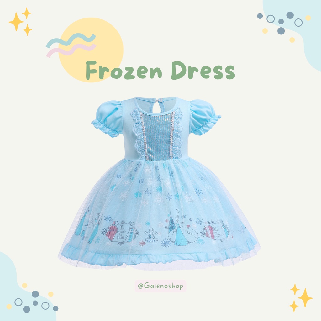 [A0056] Frozen Dress/ Dress Princess Anak Import/ Baju Pesta Anak