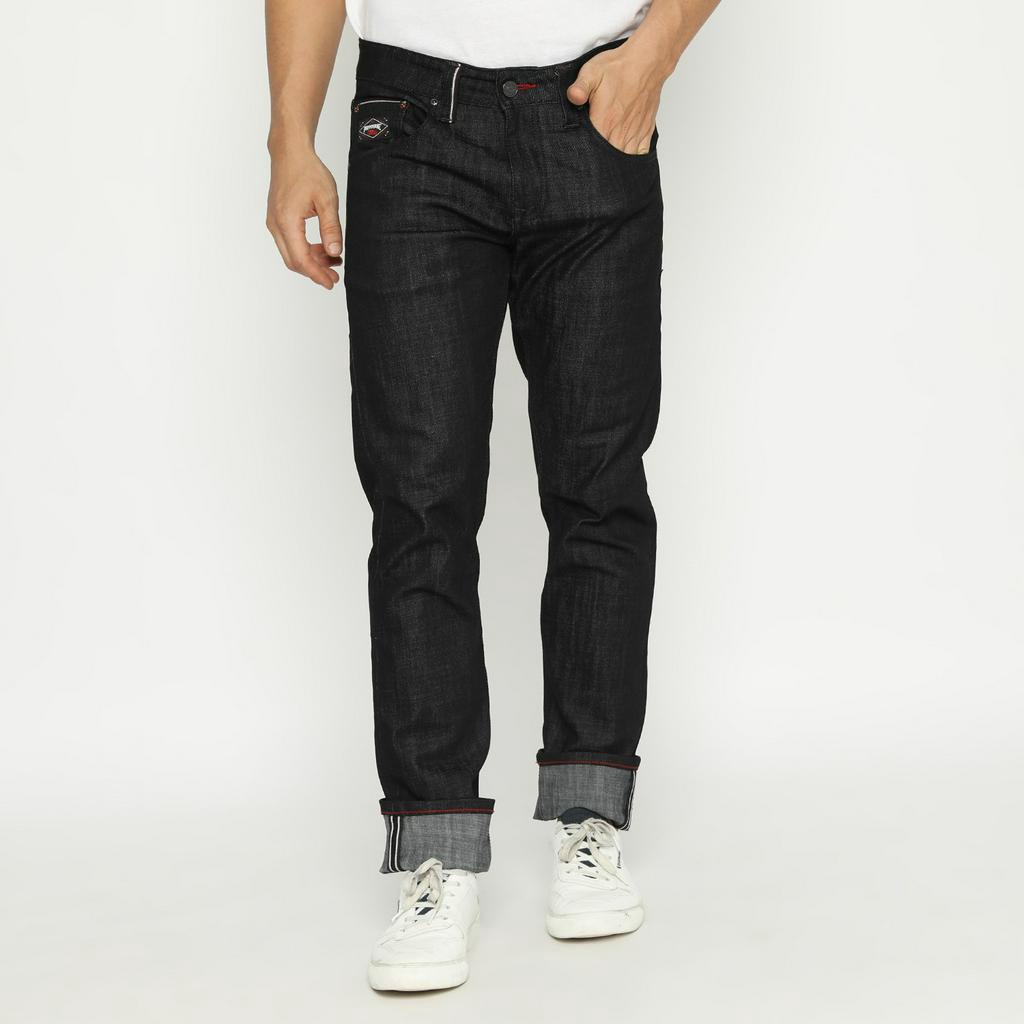 Papperdine - Celana Jeans Pria - 212 FW20 Black Raw Denim Straight Fit 11 OZ "Selvedge" Stretch