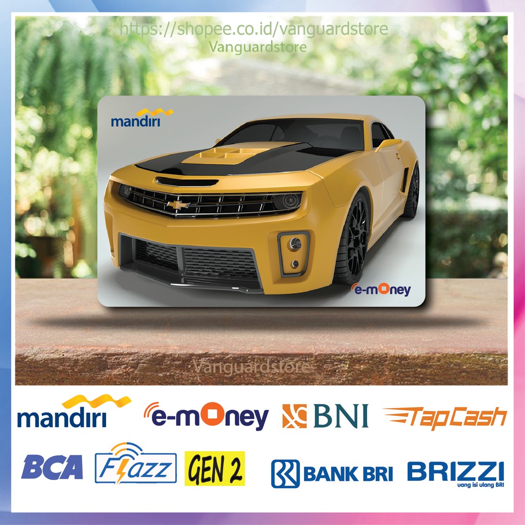 KARTU E MONEY E TOLL MOBIL BUMBLEBEE MOVIE 11 EMONEY MANDIRI FLAZZ BCA BNI TAPCASH BRIZZI BRI