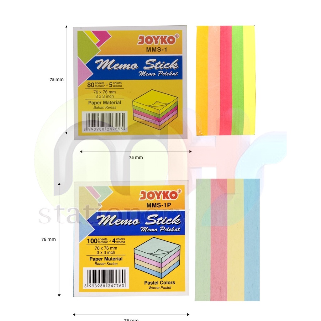 Jual Memo Stick Sticky Note Kertas Memo Memo Tempel Joyko Mms Mms P Indonesia Shopee