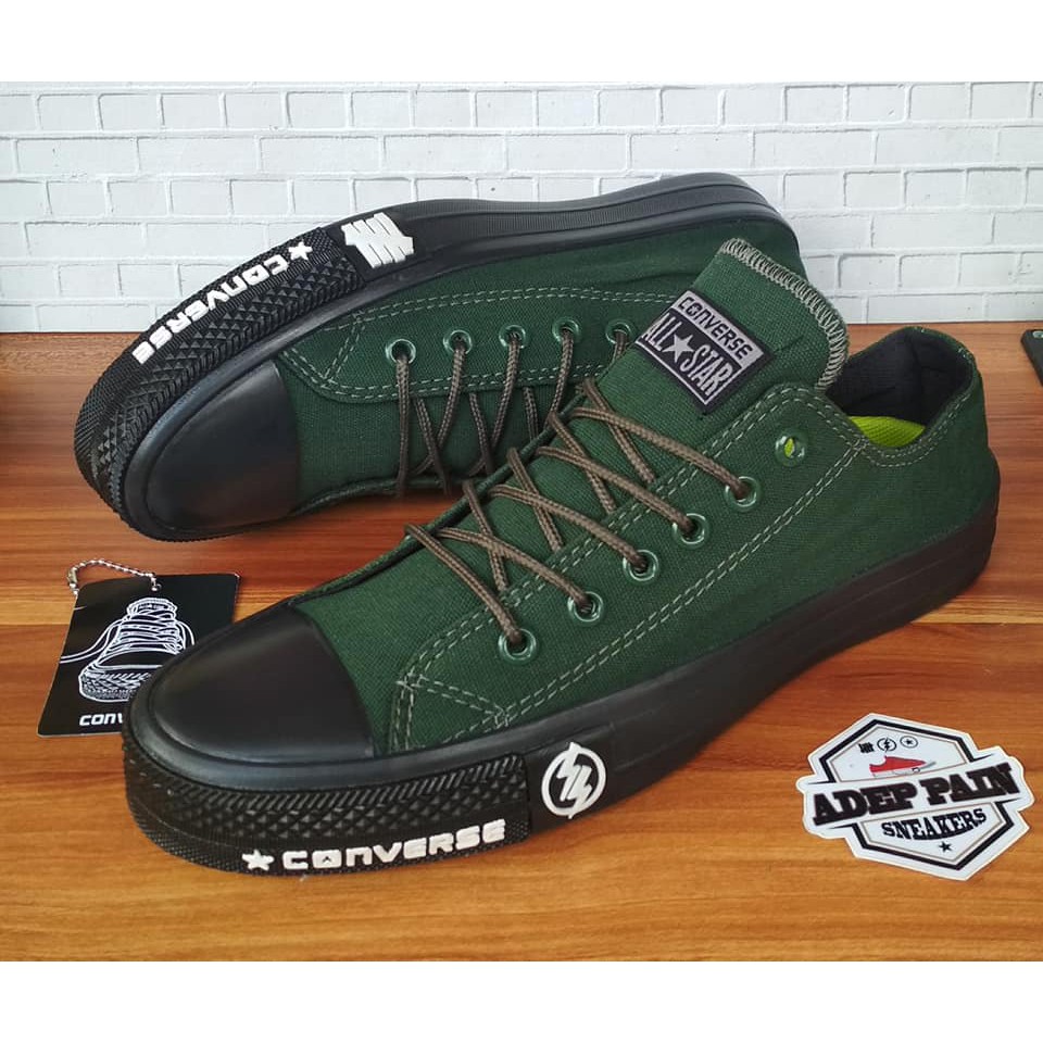 Jual Sepatu All Star Converse Army Black Motif Premium Quality Shopee