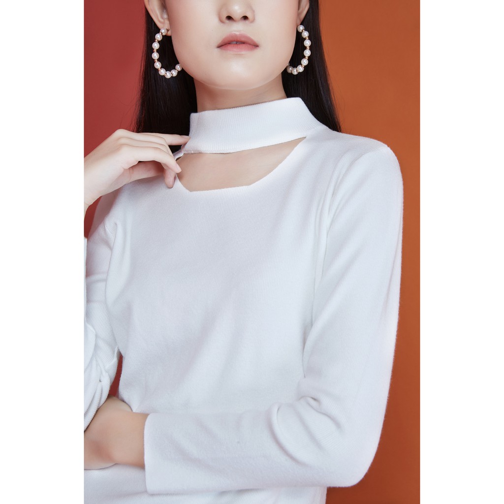 Peach Poppy Lenna Top - Atasan Wanita Knit Lengan Panjang