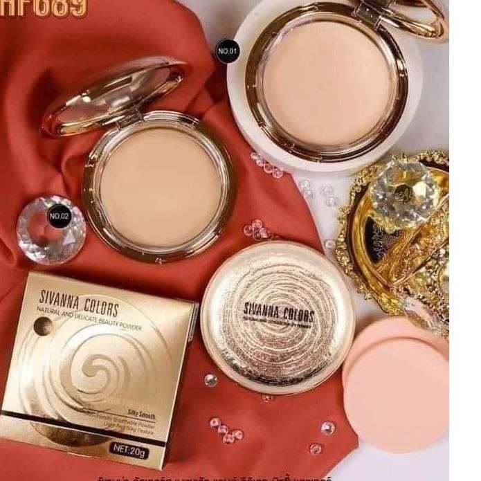 [READY STOCK] SIVANNA COLORS Natural and Delicate Beauty Powder Ultra Foundation Silky Smooth HF689 | Bedak Padat [Browit.id]