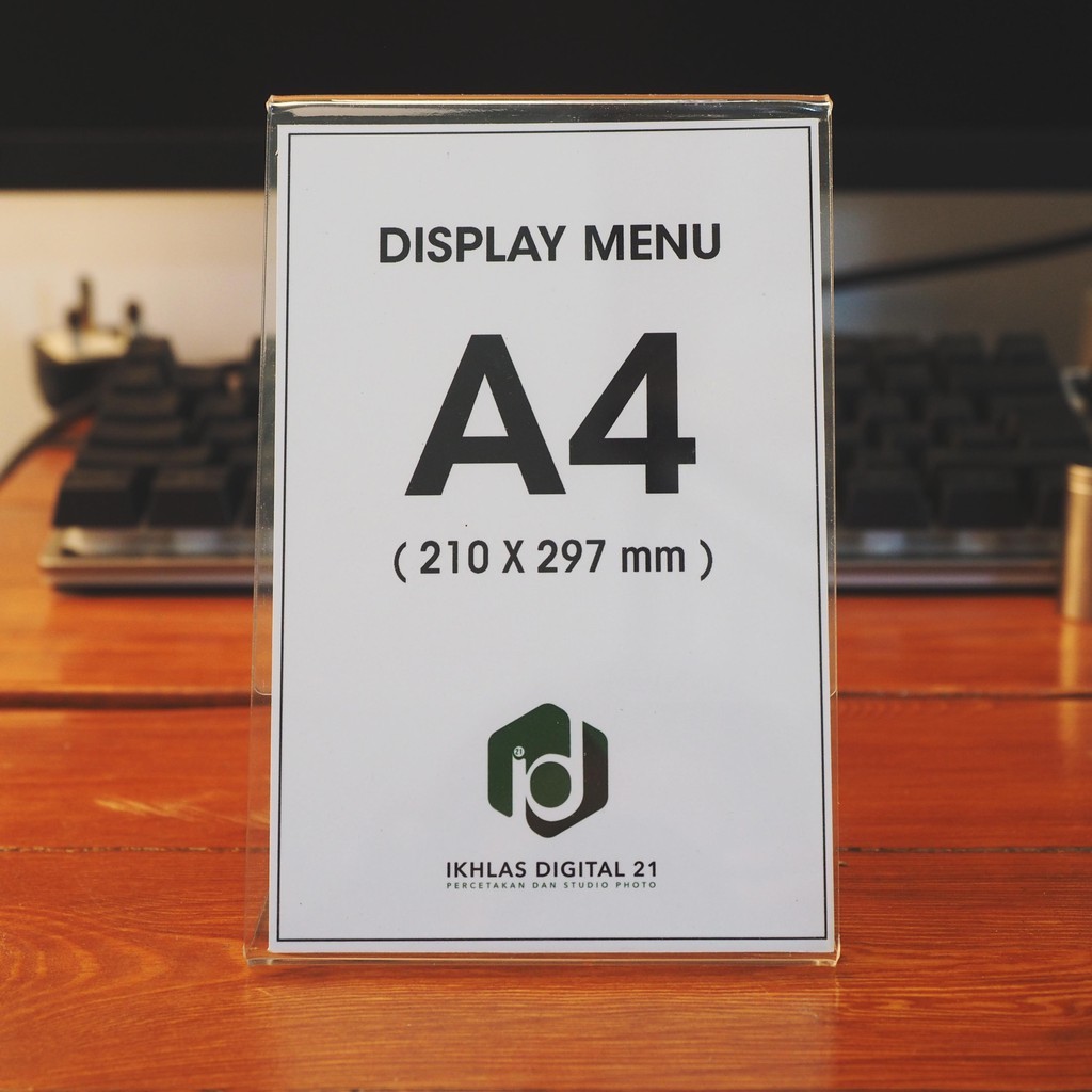 acrylic tent holder / akrilik tent card A4 tempat brosur Meja