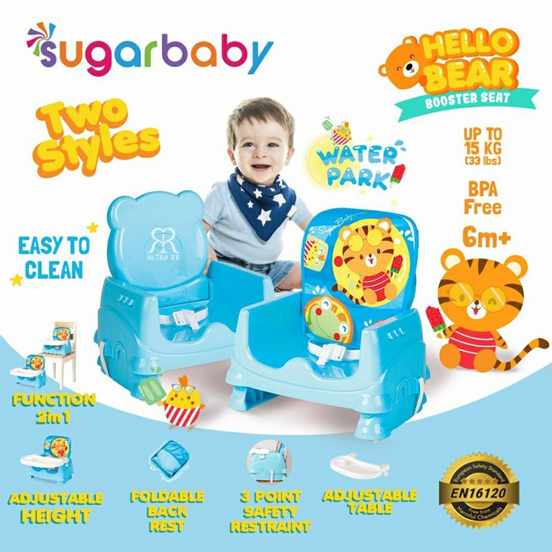 Sugarbaby Hello Bear Booster Seat Two Styles / Sugar Baby Kursi Makan Bayi Tempat Duduk Anak