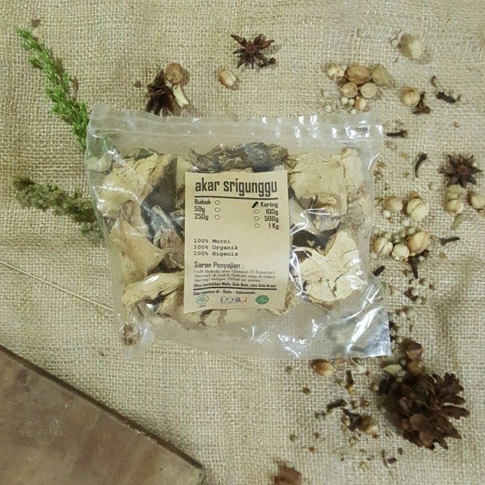 

AKAR SRIGUNGGU KERING 100gr - Clerodendron Serratum - MURNI - JS