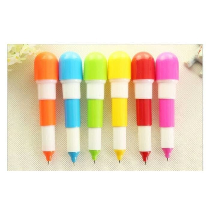 

[BISA COD] Pulpen Capsul Mini Pen Colorful Pena Bolpoin Kapsul Bolpen Capsule Murah