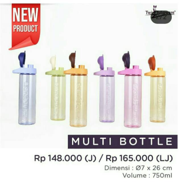 Multi Bottle Tulipware Botol Air Minum Tumbler Jumbo Multifungsi Gelas Plastik Anti Pecah Serbaguna