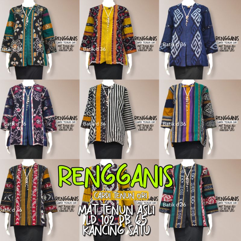 Cardi tenun troso ori Rengganis baju outer kasual wanita murah untuk kerja kantor motif etnik unik tradisional kekinian ibu remaja dewasa rompi bolero blazer ntt toiraja makasar sasak lurik songket cantik