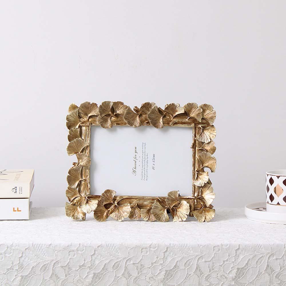 Frame Foto Agustina 4per6inch Resin Ginkgo Daun Dekorasi Meja Pernikahan Perlengkapan Pesta