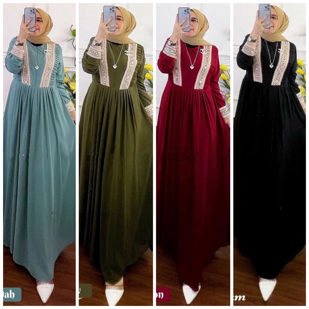 Renata Dress Ceruty / Gamis Ceruty Babydoll / Gamis Ceruty Polos / Gamis Ceruty Jumbo / Dress Muslim