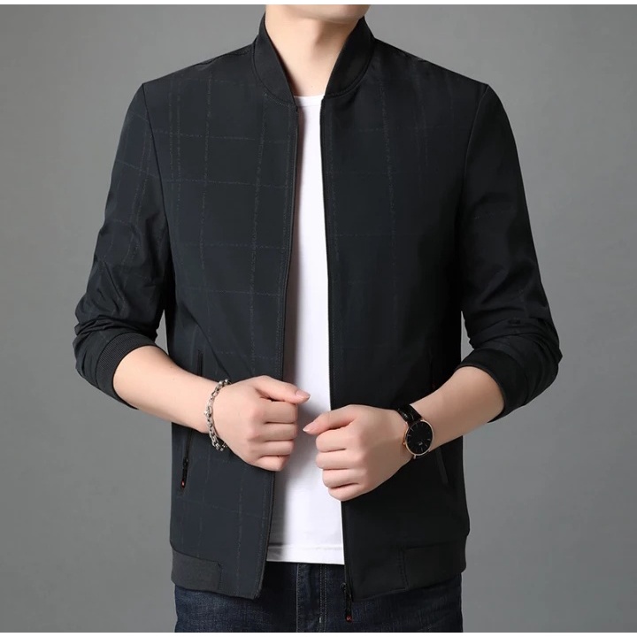 jaket pria bomber polos musim dingin/jaket pria casual/jaket pria taslan