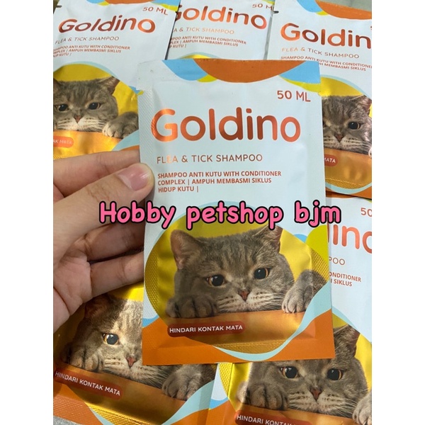 SACHET goldino shampo 50ml - sampo anti kutu shampoo kucing 50 ml kutuan