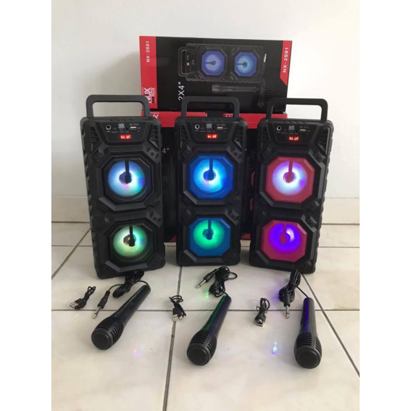 SPEAKER KARAOKE SPEAKER BLUETOOTH NX-2S91 Free Microphone  Speaker Superbass Extrabass