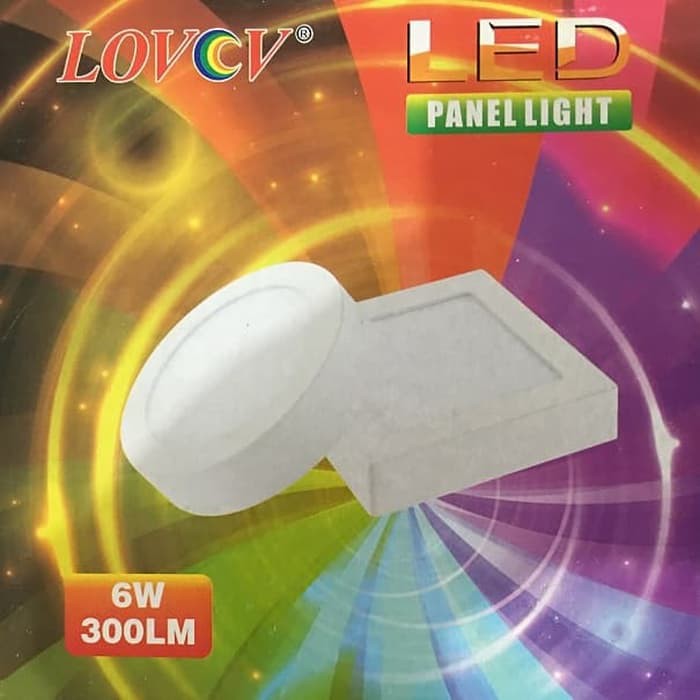 Downlight LED Segi Kotak Tempel OB 6W 3inch Lovov Putih Kuning