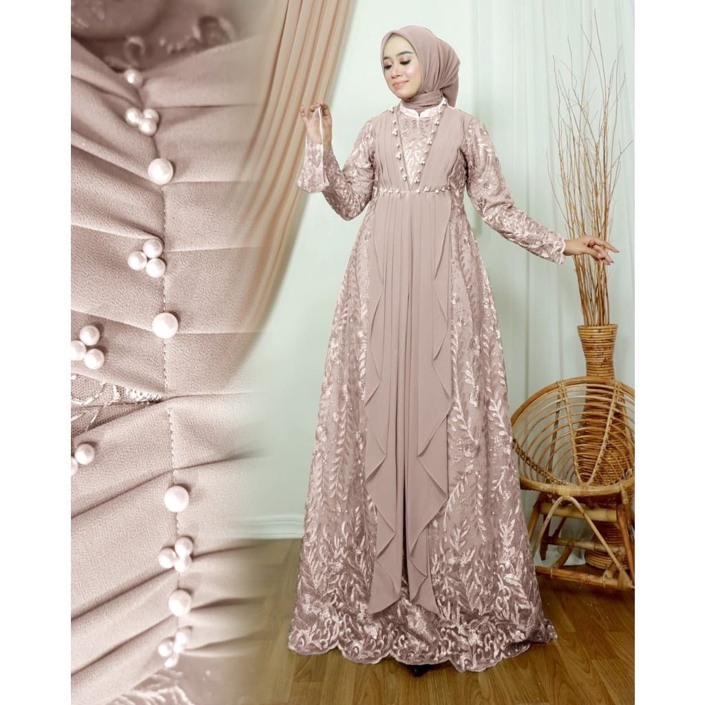 (New Product) Gamis Thalia / Gamis Size S-M,L,XL / Gamis Busui / Gamis Kondangan / Gamis Muslim / Gamis Remaja dan Dewasa