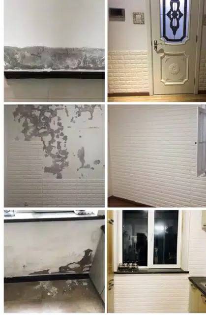 Wallpaper Dinding Bata Putih 3D 70x77 Foam Bata Putih Waterproof Dekorasi Dinding Foam