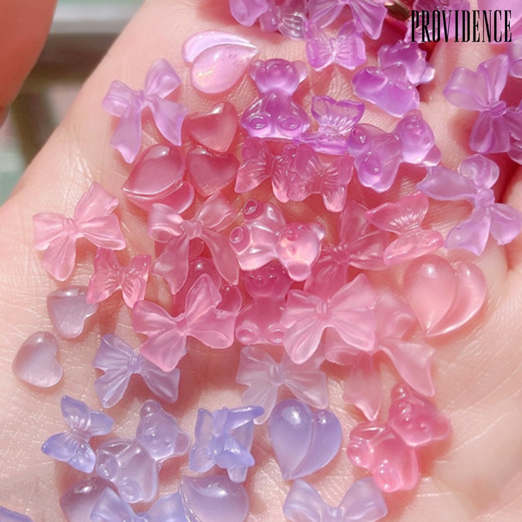 1 Kotak Ornamen Kuku 3D Bahan Resin Warna Cerah Untuk Dekorasi Manicure Wanita