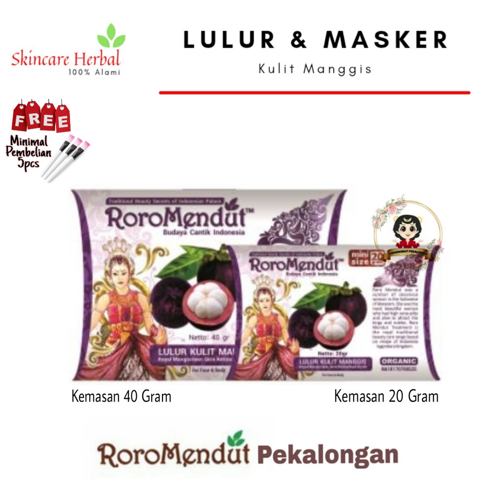 Roro Mendut Skincare Glowing Masker Roro Mendut Kulit Manggis Masker Wajah Organik Bpom Anti Aging