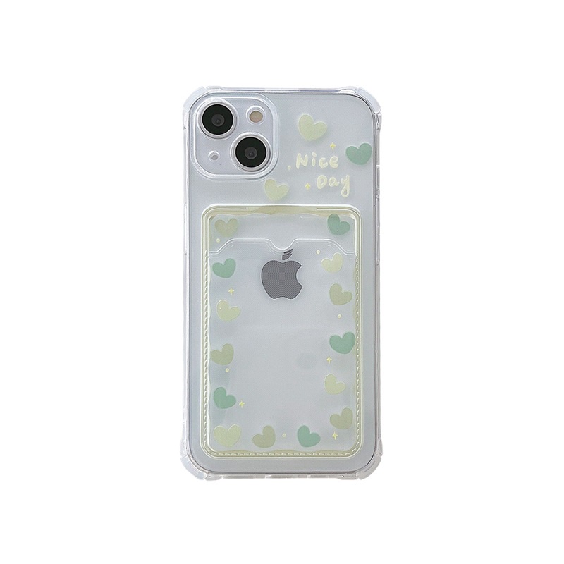 Soft Case Transparan Motif Bunga / Hati Untuk iPhone 12 13 Pro Max 11 X XR XSMAX