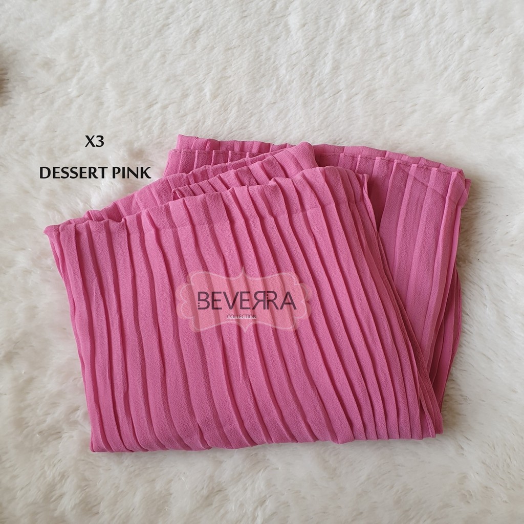 HIJAB PASHMINA PASMINA PHASMINA PLISKET PLEATED SHAWL HEAVY CHIFFON CRINKLE CRINCLE PRISKET - A30-X3 - DESERT PINK