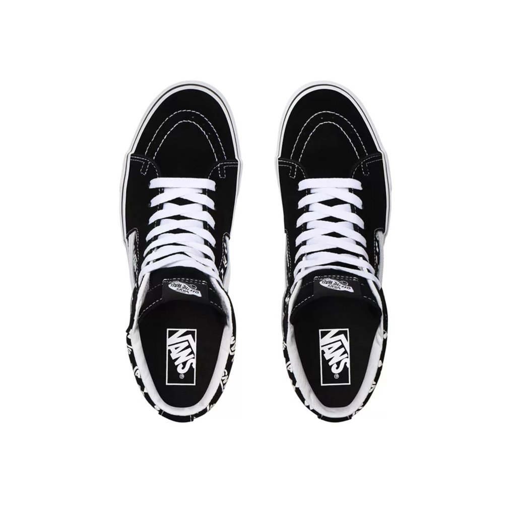 SEPATU VANS OFF THE WALL | SK8 HI LOGO REPEAT BLACK TRUE WHITE