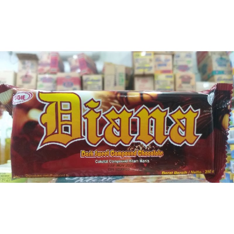 

diana L'agie dark sweet compound chocolate, lagie diana coklat 250gr