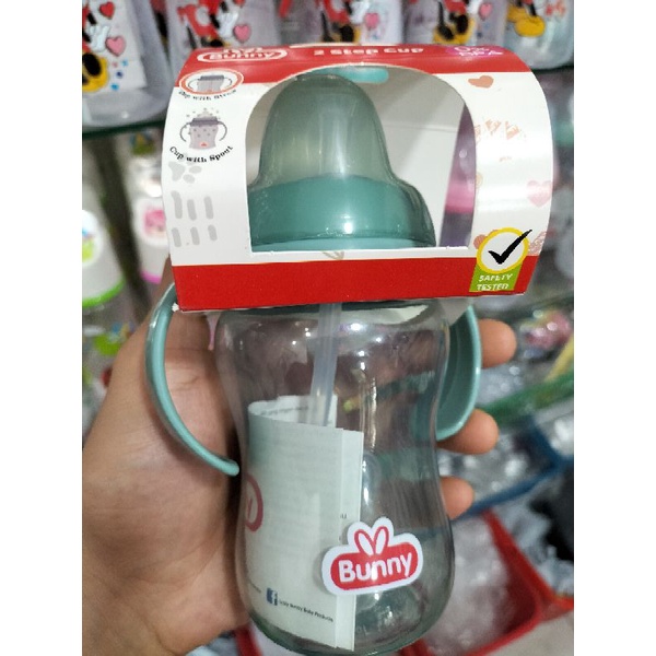 Botol Susu 2 Fungsi Bunny Duckbil +Straw Drink +Pegangan250Ml