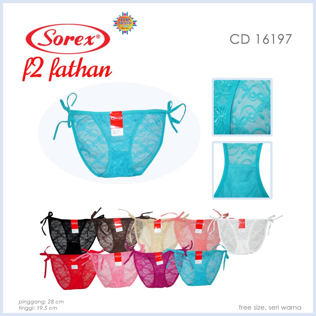 sorex cd tali pinggir / celana dalam wanita / cd brukat