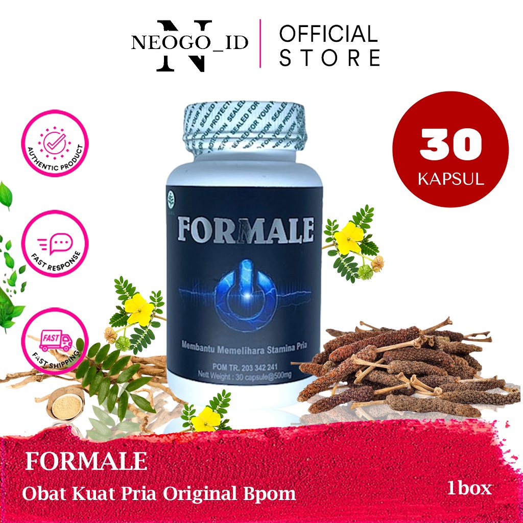 FORMALE Obat Kuat Pria Tahan Lama Herbal Mengatasi Ejakulasi Dini Suplemen Herbal Ampuh isi 30 Kapsu