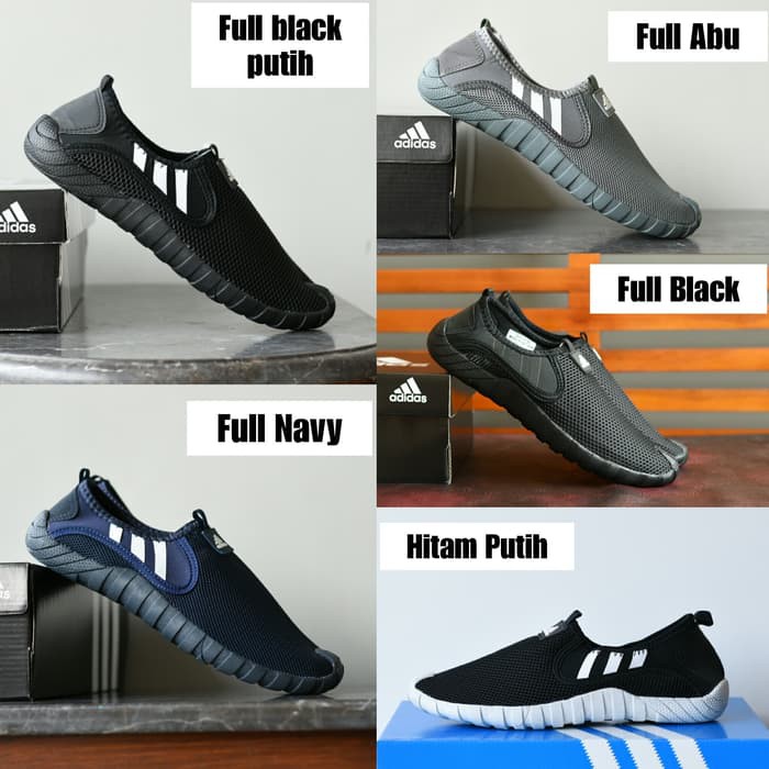 Sepatu Adidas Jawpaw Slip On Grade Ori Sport Outdoor Full Black Hitam