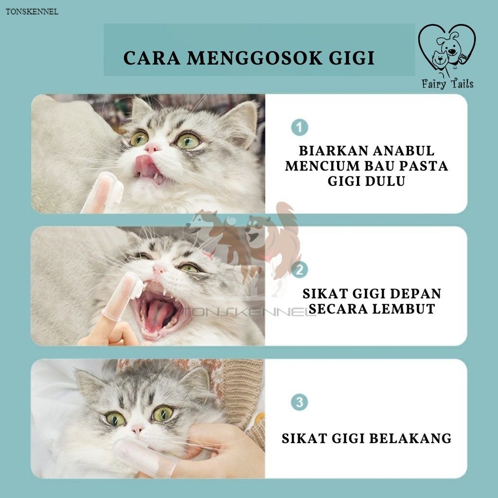 Pasta Gigi Odol Untuk Anjing dan Kucing Anabul Dengan Pilihan Sikat Gigi / Toothbrush Toothpaste Set For Pets