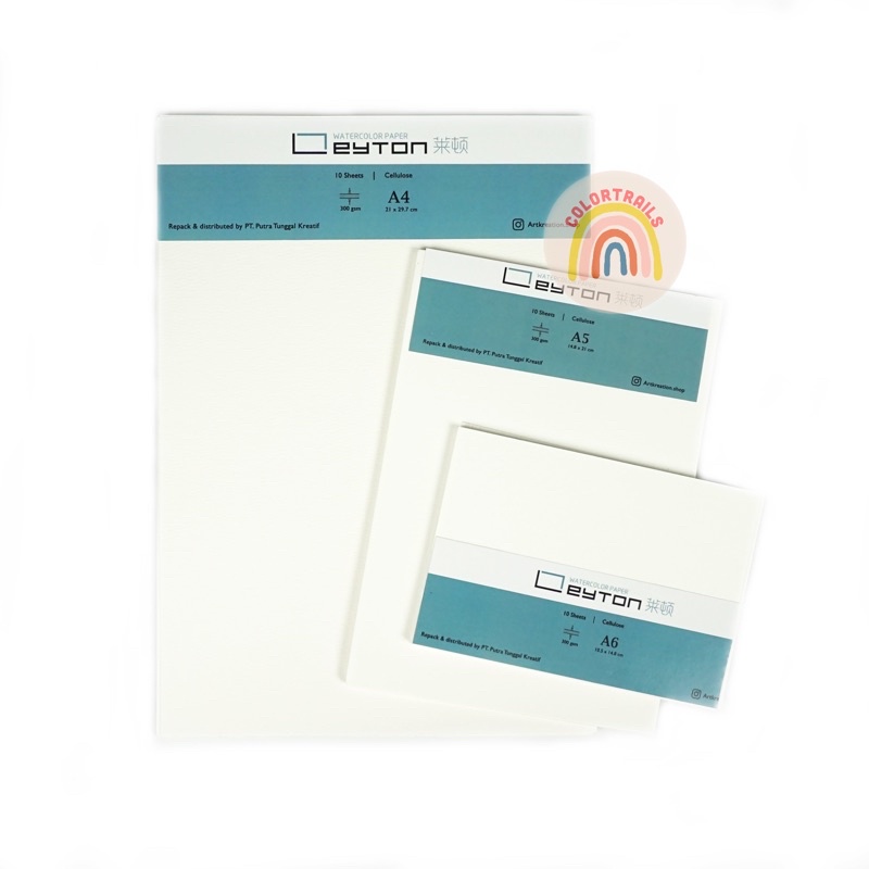 

Leyton Watercolor Paper Cellulose 300gsm A4 A5 A6 Kertas Cat Air