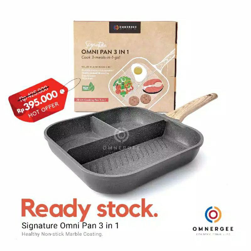 READY! ORIGINAL OMNERGEE OMNI PAN 3in1 grillpan wajan anti lengket