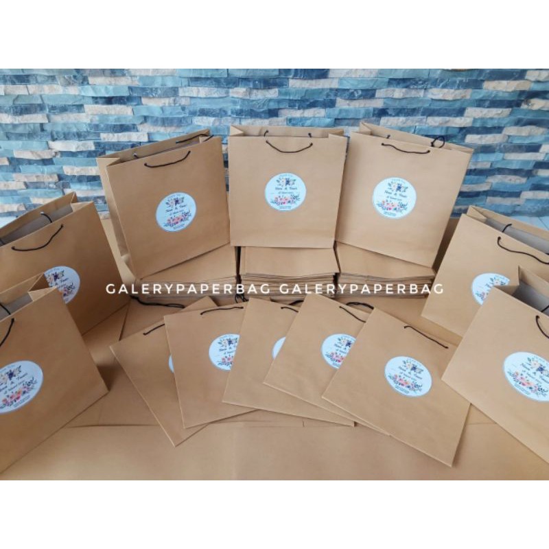 Tas Sovenir / Tas Asul Asul  / Hajatan / Paperbag Sablon Custom Bahan Kraf 125gsm