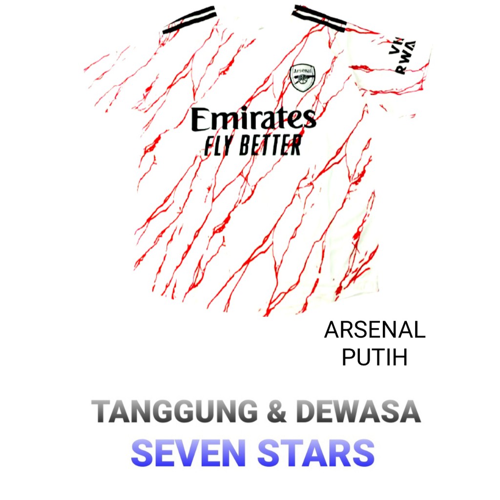 kaos jersey sevenstars sepakbola arsenal putih