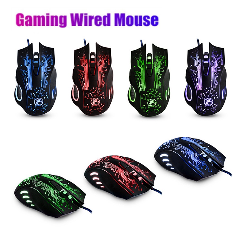 Mouse Gaming Optical Warna-Warni Dengan Kabel Usb