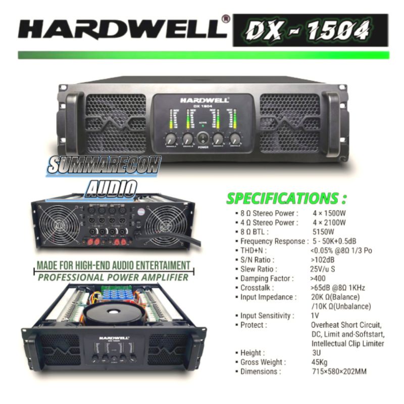 Power Amplifier Hardwell DX 1504 Original 4 Channel Power Professional