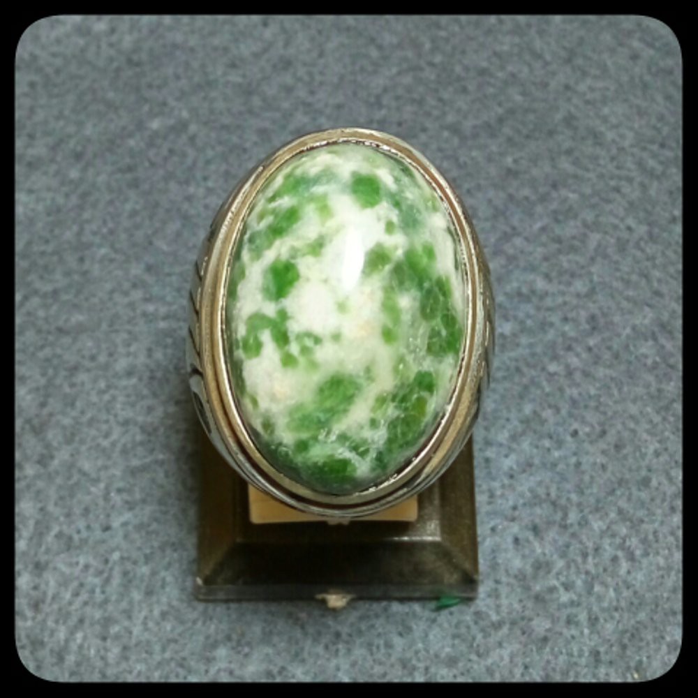 CINCIN BATU AKIK GREEN DALMATION HIGH QUALITY TERMURAH