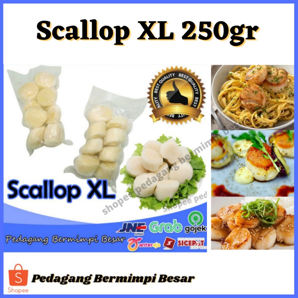 US Scallop Besar 250gr | Scallop Jumbo | Scallop XL | Kerang Kampak