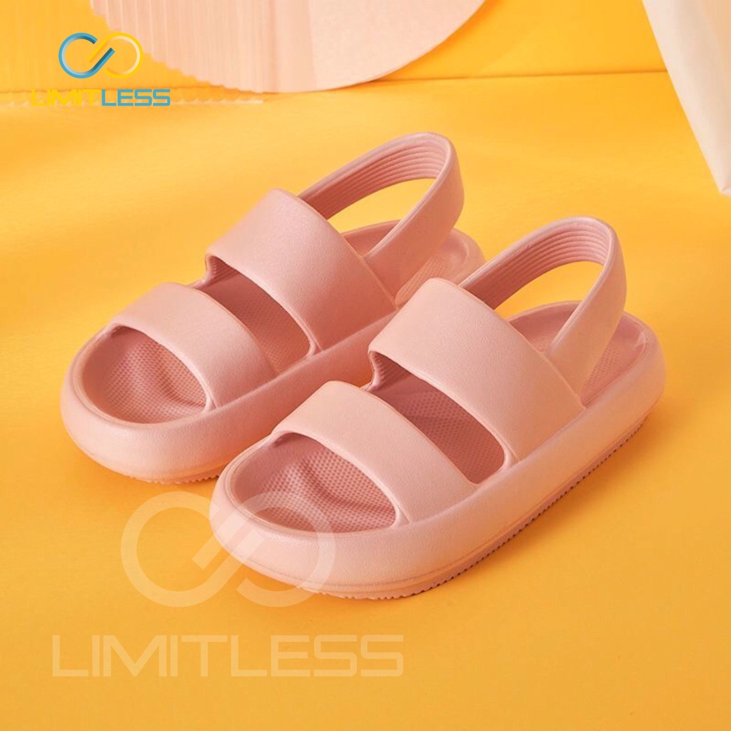 Sandal Wedges Korea Sepatu Sendal Wanita Gunung Korean Limitless Sandal Lalisa Tali Wanita Slip On Ringan Empuk Terbaru Outdoor